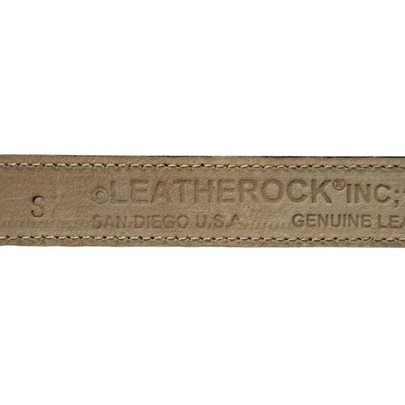 Leatherock Inc. red genuine leather adjustable waist belt gold buckle small - Picture 8 of 9